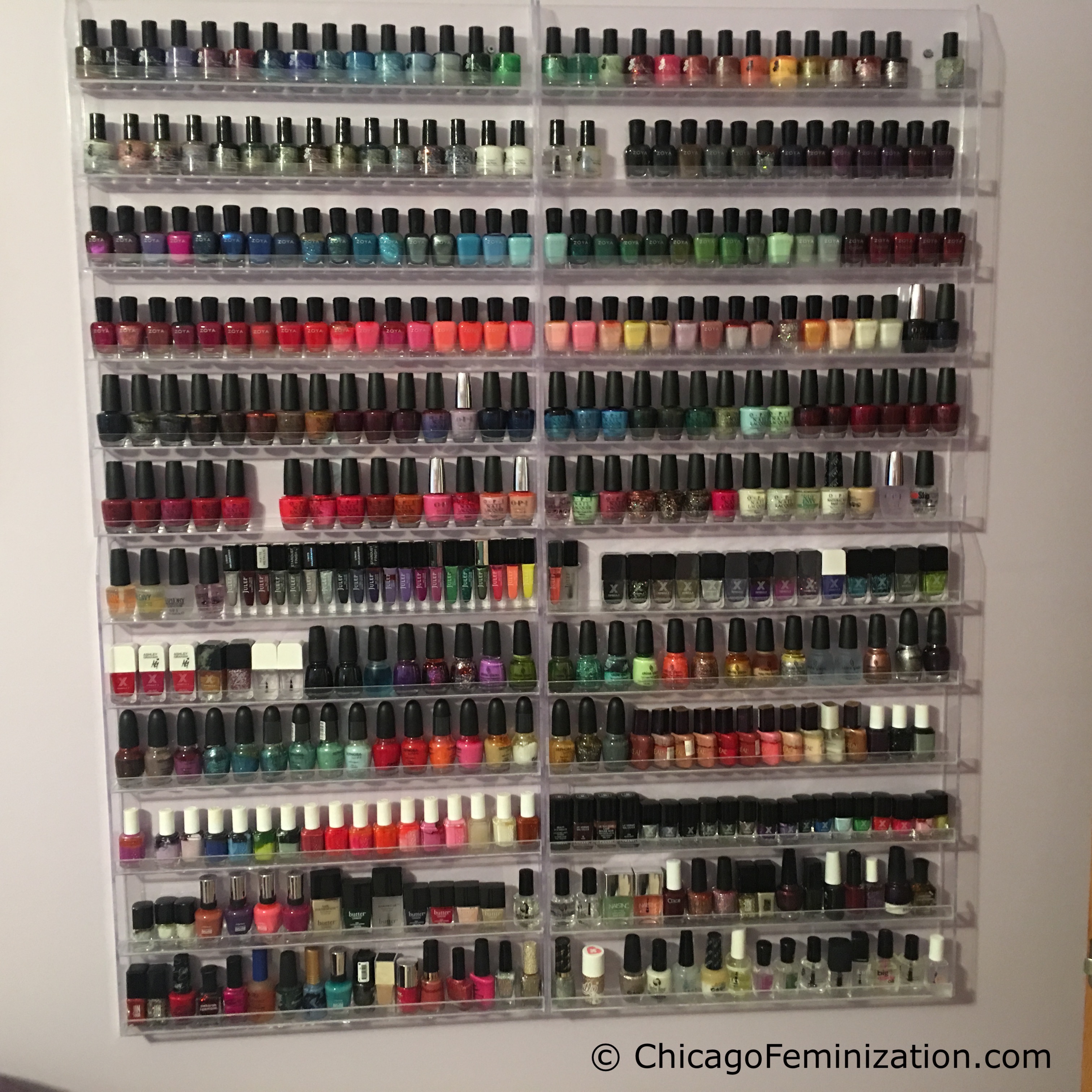 This nail polish wall is one third of Sissyville's nail laquer collection. Nail Polish Wall