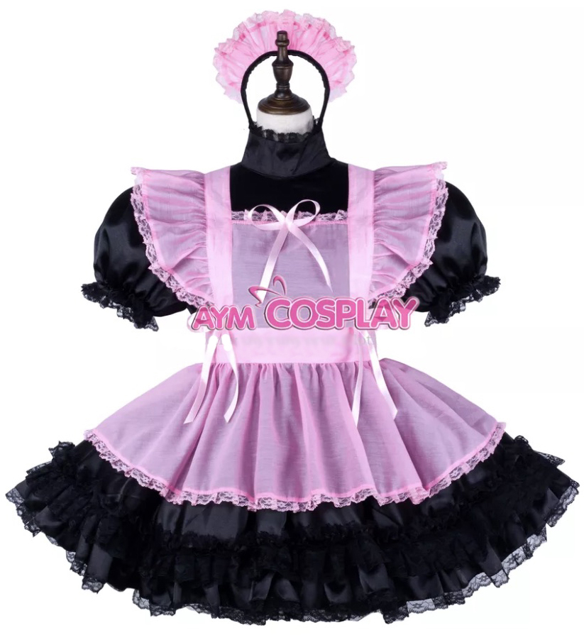 Black and Pink Sissy Maid Dress Black and Pink Sissy Maid Dress