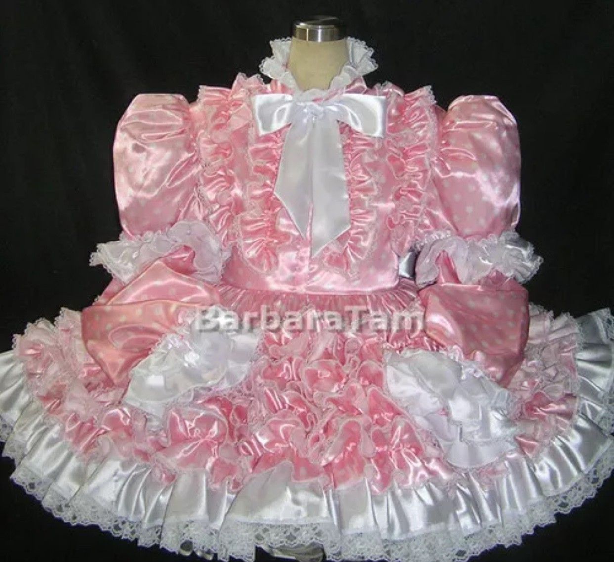 Pink White Polka Dot Sissy Maid Dress Pink White Polka Dot Sissy Maid Dress