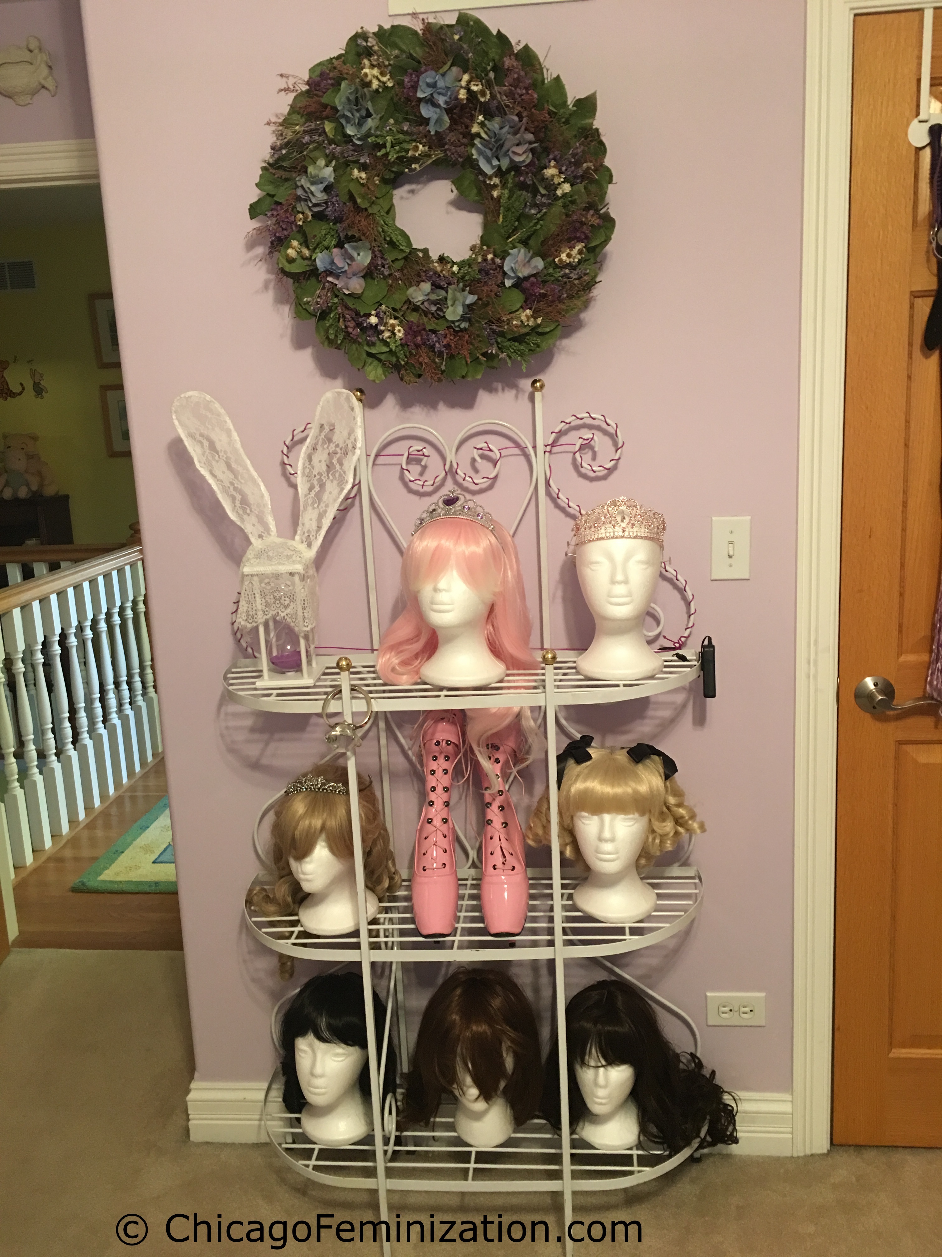 Innumerable wigs are hidden in the nooks and crannies of Sissyville. Sissy Wigs